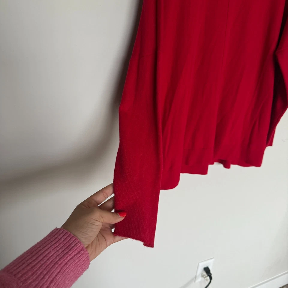 Suéter Chico's Mujer Mezcla Cachemira XL Rojo Manga Larga Minimalista Silencioso Lujo Foto 4 de 4