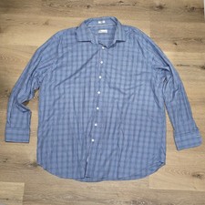 Peter Millar Shirt Men 2XL Navy Red Check Long Sleeve Button Down Dress EUC