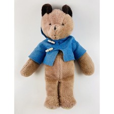 Vintage 1975 Paddington Bear Plush Eden Toys USA Blue Coat Large 19" Sewn Haiti