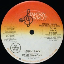 David Simmons , Holdin' Back, (12", Promo), VG+, 3942846412
