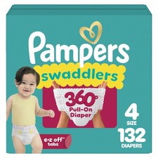 Pampers Diapers - Swaddlers 360  - Size 4, 132 Count, up to White
