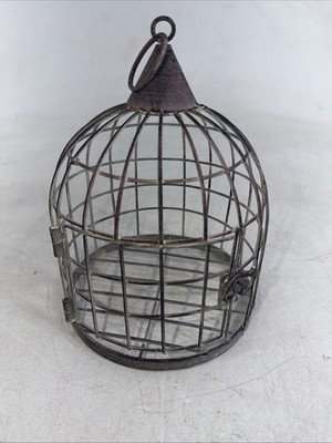 Vintage Antique-White Beehive Dome Metal Wire Hanging Bird Cage Home Decor?