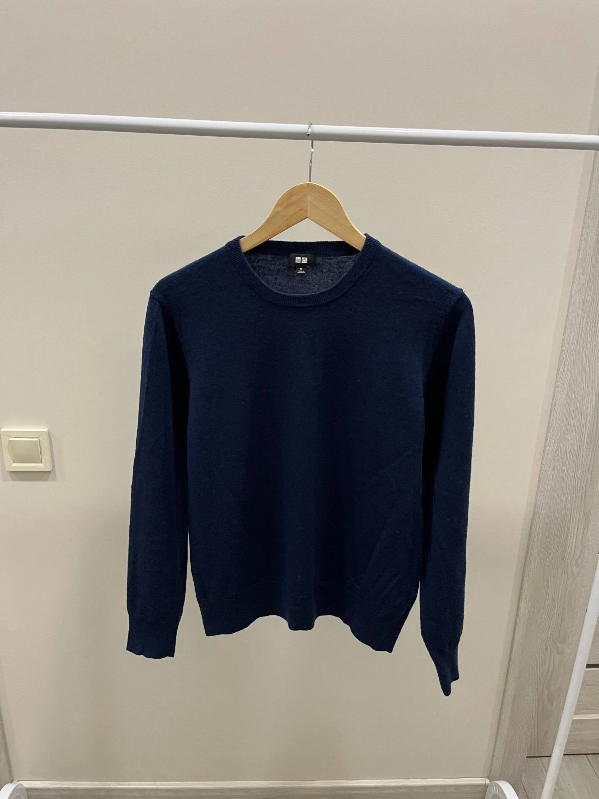 Vintage Uniqlo Wool Knit Y2K Blue Long Sleeve Crew Neck Sweater Men's Size M