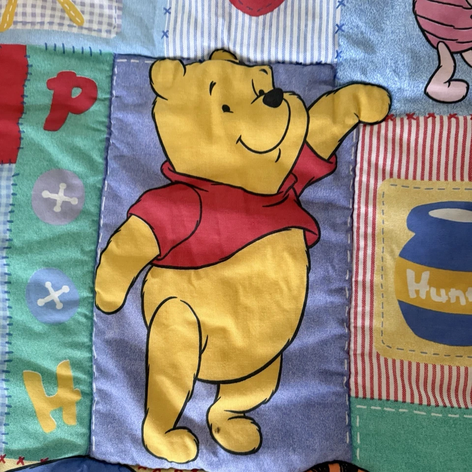 Edredón de cuna vintage Winnie the Pooh manta bebé Eeyore Piglet Tigger azul Foto 2 de 3
