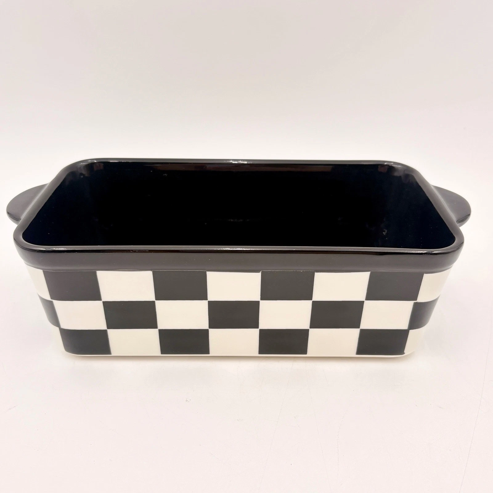 Black and White Checkered Ceramic Loaf Pan Rectangular Baking Dish Courtly Check
Opens in a new wind
