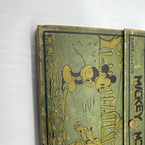 Vintage 1930’s Era Walt Disney MICKEY MOUSE & PLUTO Pencil Box ~ Dixon USA #2708 - Picture 9 of 22