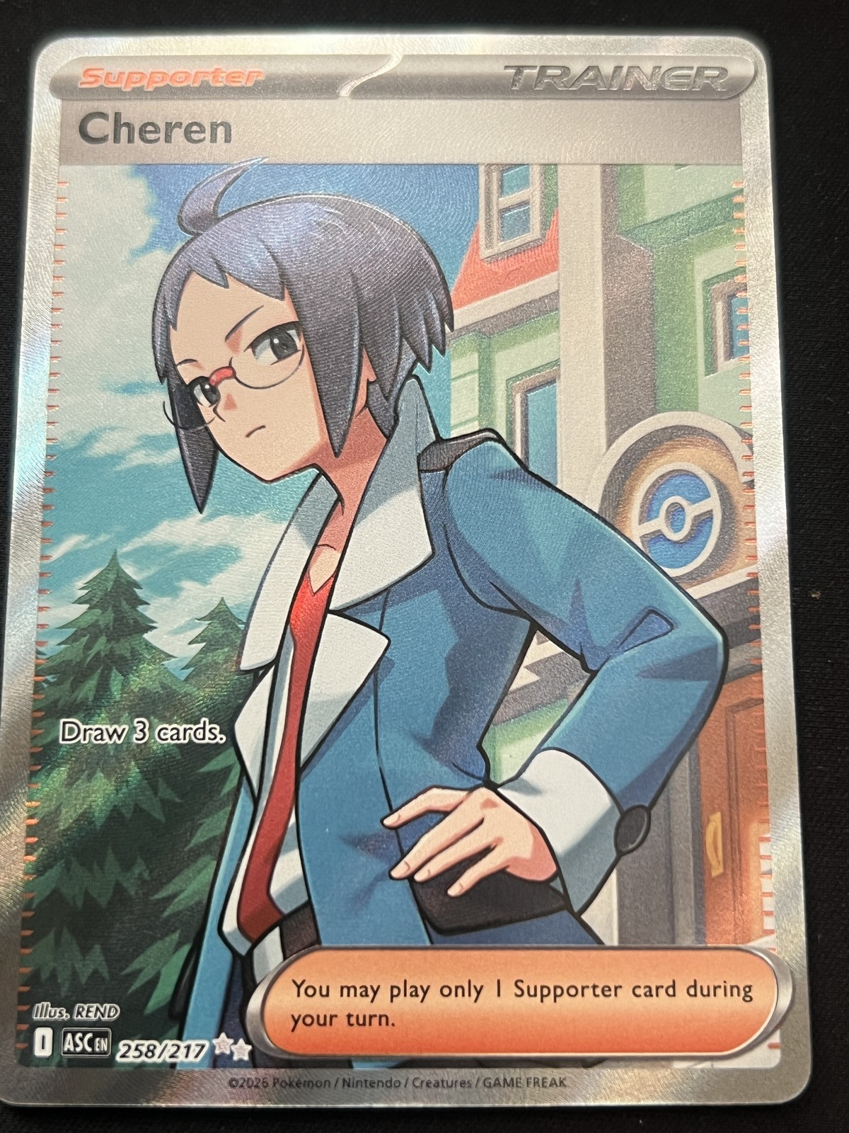 Cheren 258/217 Ultra Rare ME: Ascended Heroes Pokemon Holo Near Mint