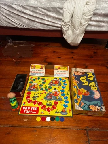 VTG Pop Yer Top! Board Game 1968 Milton Bradley Silly Koo Koo Bird USA -COMPLETE