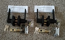 2- Pack Entry Door 3 Lever, Matte Black Door Locks W/3-Keys Standard Doors