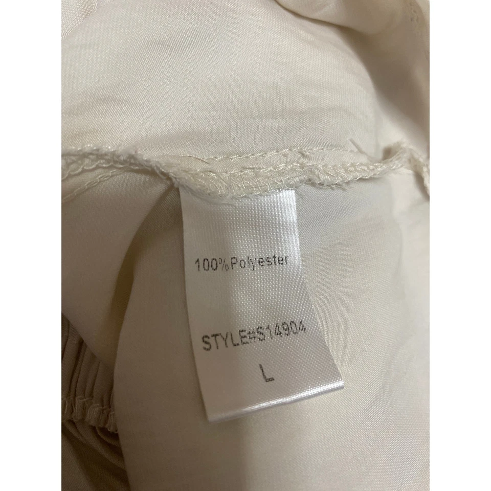 Top túnica peplum manga corta cuello en V imitación crema semilla mostaza talla L Foto 4 de 4