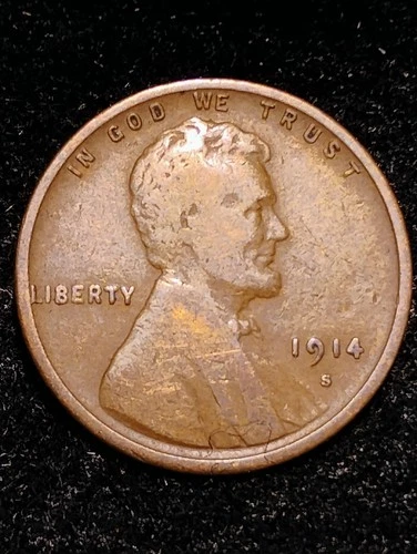 1914 S ~ LINCOLN WHEAT CENT ~ CH VG