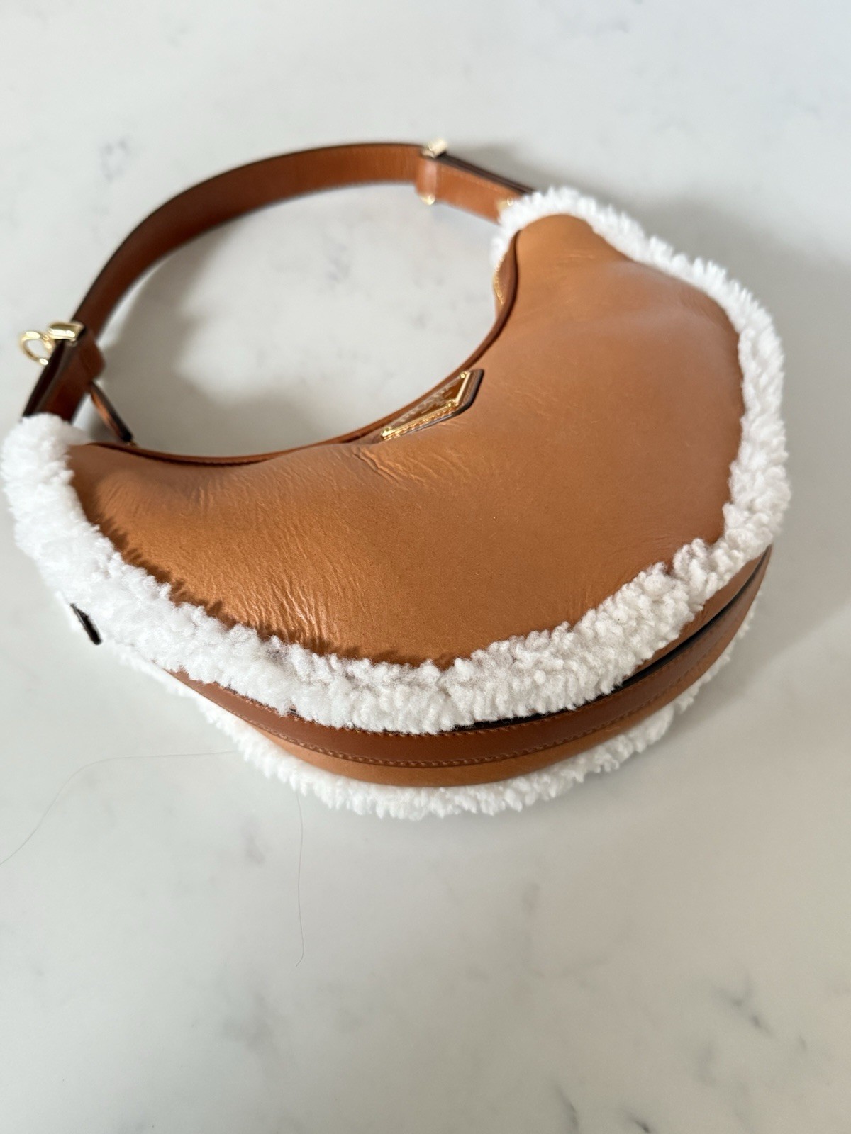 Authentic Prada Arqué Shearling Small Crossbody B… - image 20
