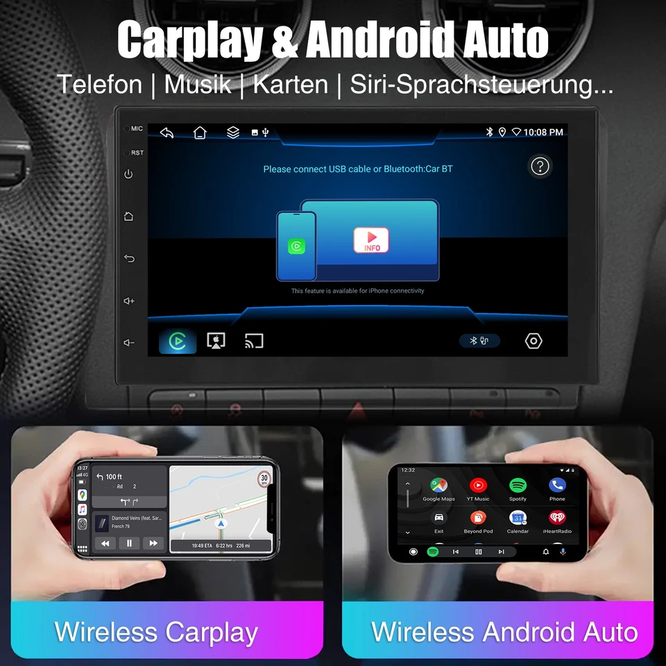 2DIN Android 14 6+128GB Carplay Autoradio GPS NAVI WiFi DAB DVR Bluetooth 4G LTE - Bild 4 von 4