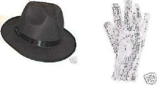 MICHAEL JACKSON SEQUIN GLOVE + FEDORA 