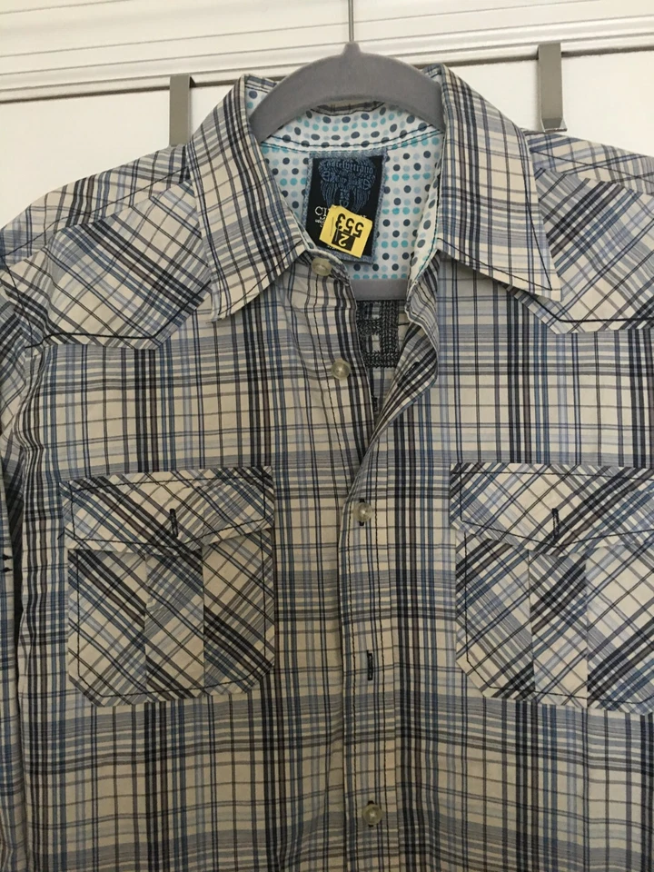 CITY INK - Camisa Lombardo Italiano Para Hombre Grande Manga Larga Algodón Blanco Foto 4 de 4