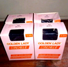 4 Pairs Golden Lady Shell Fancy Tights Blue Size 3rd Sheer 15den