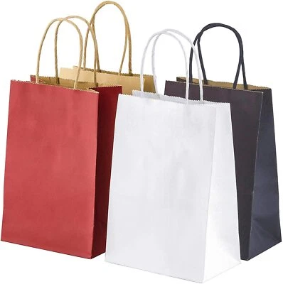 PROLINE Kraft Paper Bag Party Shopping Gift Bags with Handles - Pick Your Color/Size