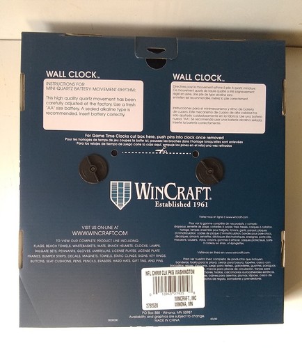 NFL Washington Football Team 12" Round Chrome Wall Clock, Reduced from $24.95 - Picture 2 of 2