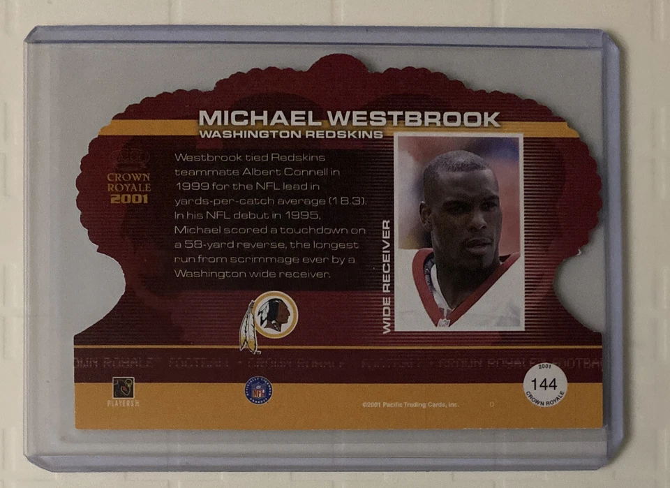 2001 Pacific Crown Royale Platinum Blue #144 Michael Westbrook #22/75 - Image 2 of 2