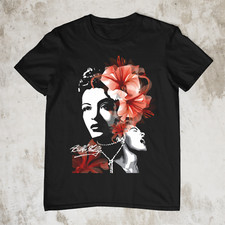Billie Holiday Artwork Short Sleeve Cotton Black All Size T-Shirt