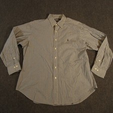 Polo Ralph Lauren Button Down Dress Shirt Mens 17 34/35 Alcott Long Sleeve Blue