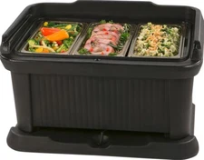 XT180003 8" Black Slide 'N Seal Food Pan Carrier Top loader