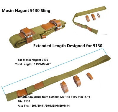 Extended Length CANVAS Mosin Nagant Sling for 9130 also For 1891/30/M38/M39/M44