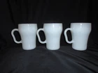 Fire King Soda Fountain Mugs White Milk Glass Vintage Anchor Hocking Set Of 3