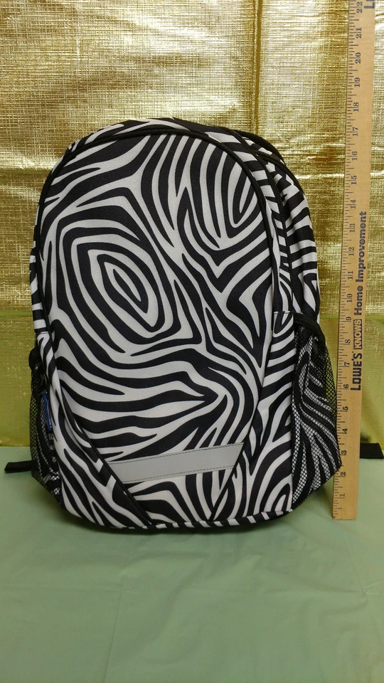Girls Zebra Stripe Print Backpack Womens School Book Laptop Bag Kids Pack New — 第 3/4 张图片