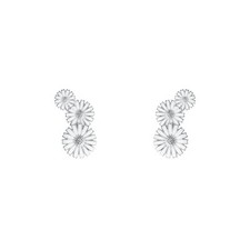 Georg Jensen. Sterling Silver DAISY Earrings with white Enamel.