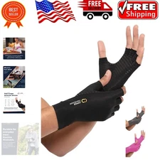 Moisture-Wicking Fingerless Gloves for Arthritis & Tendonitis Relief - Medium