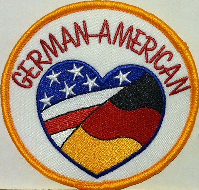 GERMAN-AMERICAN USA & GERMANY FLAG Iron-On Patch Morale Emblem Gold  Border