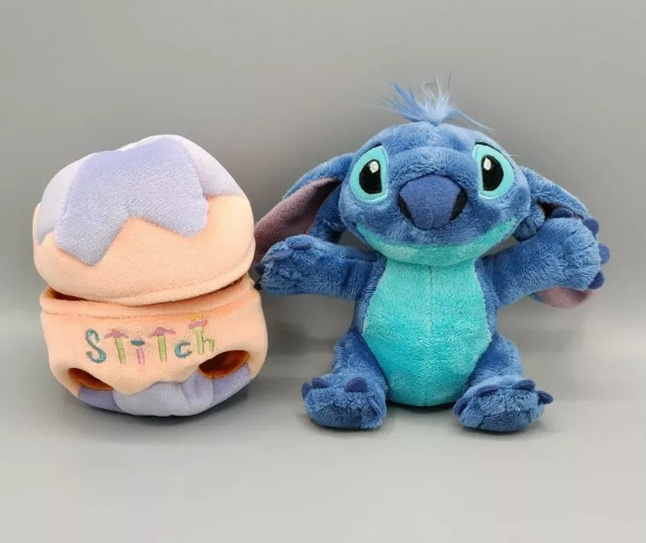 Rare HTF Hoop Disney Plush Stitch in Easter Egg Stuffed Animal Pet 6