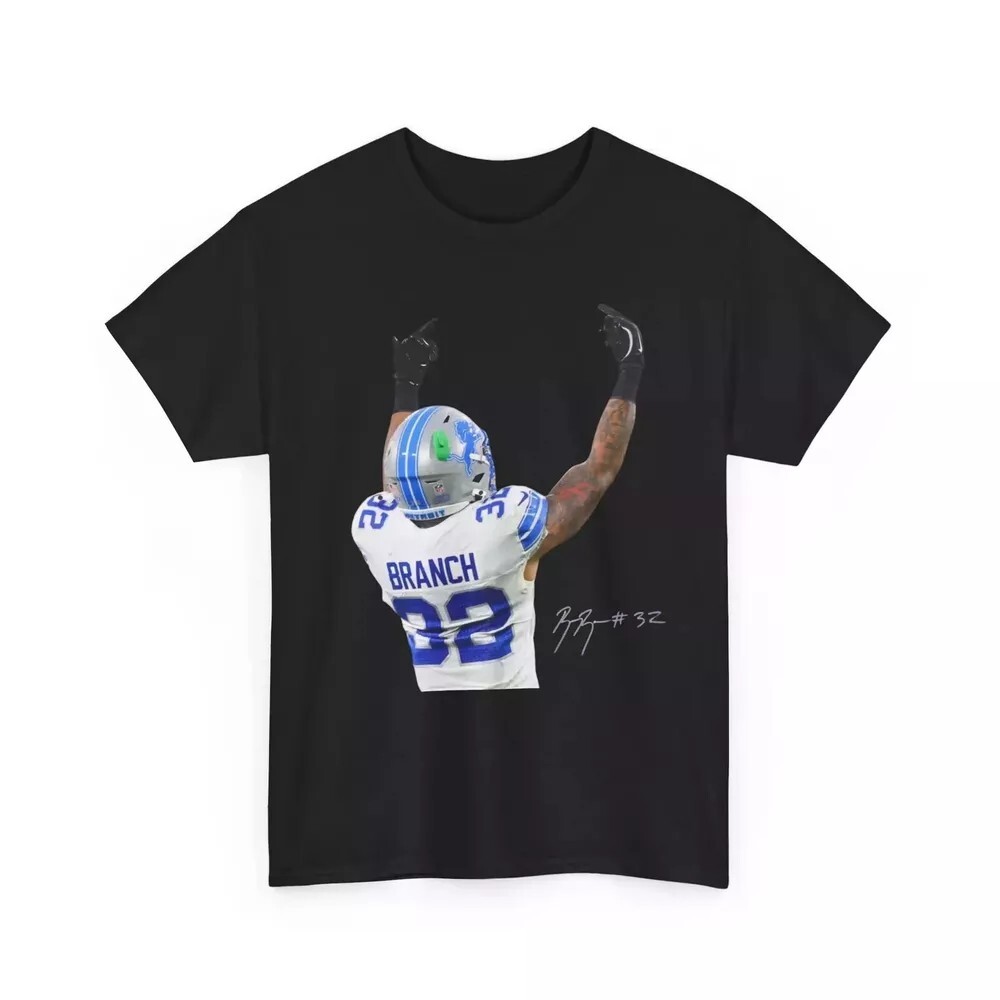 Brian Branch Tee Detroit Lions T shirt Brian Branch Flip Off - Black/White