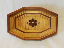 Vintage 1970's Handmade Folk Art Popsisle Stick Table Centerpiece Bowl