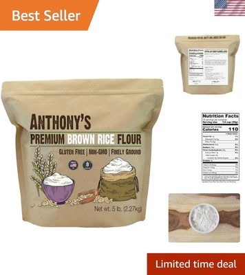 5 lb Premium Brown Rice Flour - Gluten-Free, Vegan Approved for Healthy Recipes