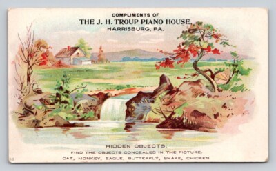 J H Troup Piano House Falls House Stream Harrisburg PA P484