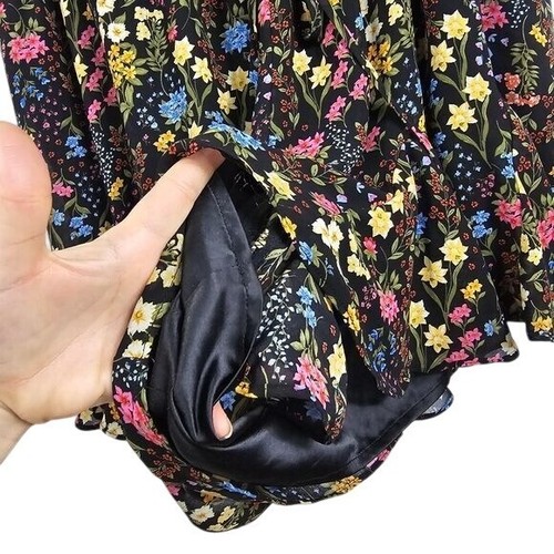 Sugarlips Black Floral V-Neck Romper Sz 3X Flutter Sleeves Whimsigoth Romantic - Picture 6 of 13