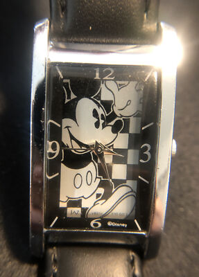 RARE JAZ Walt Disney Mickey Mouse Checkered Square Watch  display picture 2