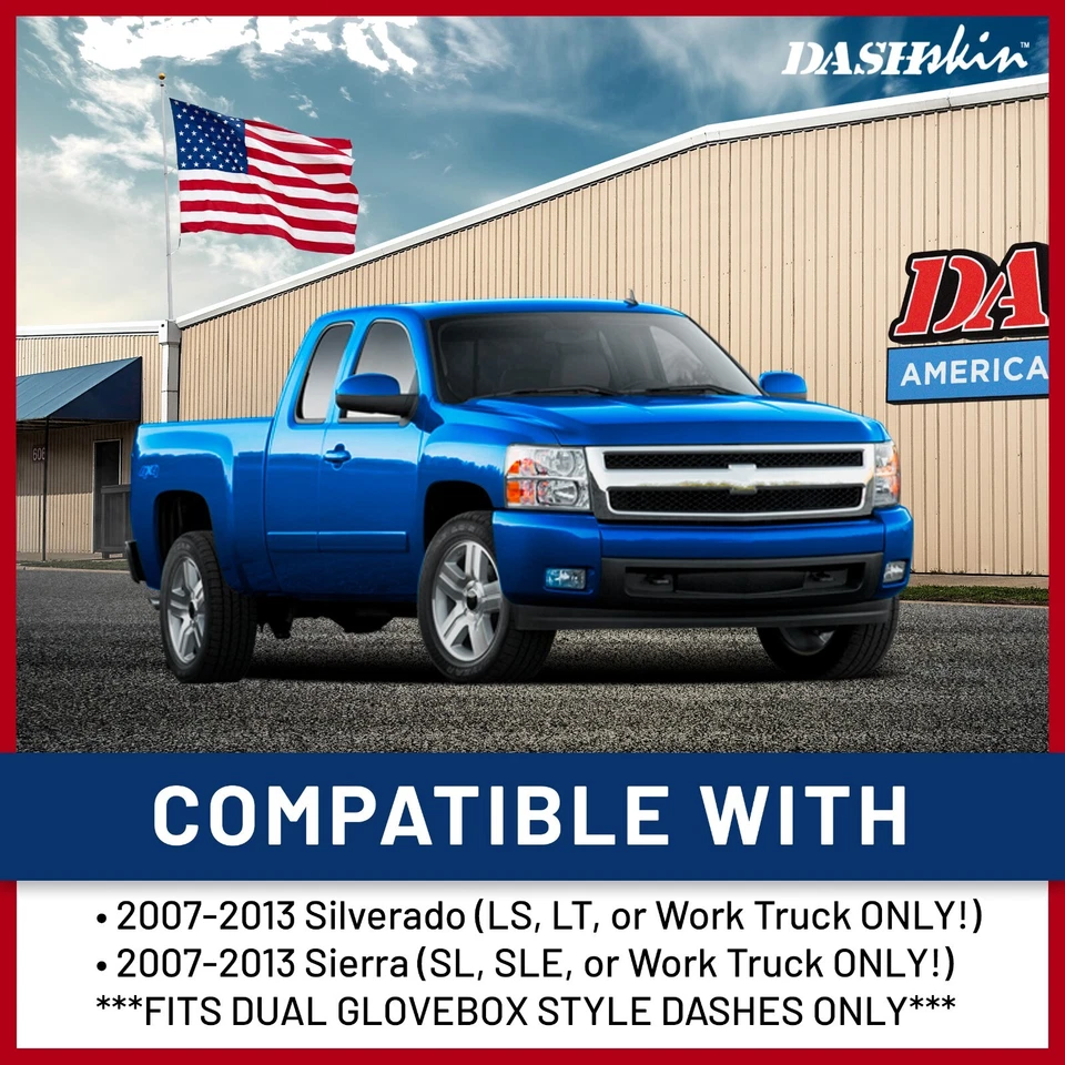 DashSkin Dash Cover for 07-13 Silverado Sierra with Dual Glovebox in Black Foto 2 de 4