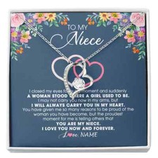 Personalized To My Niece Necklace From Aunt Auntie Uncle I Love You Now And Fore