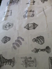 COLLECTION DRAWINGS ILLUSTRATION ANIMATION COMIC ART SNAKE BRACELET BOTTLES LAMP