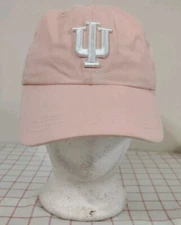 Indiana Hoosiers Logo Cap Hat Pink Womens Adjustable Strapback Embroidered NCAA