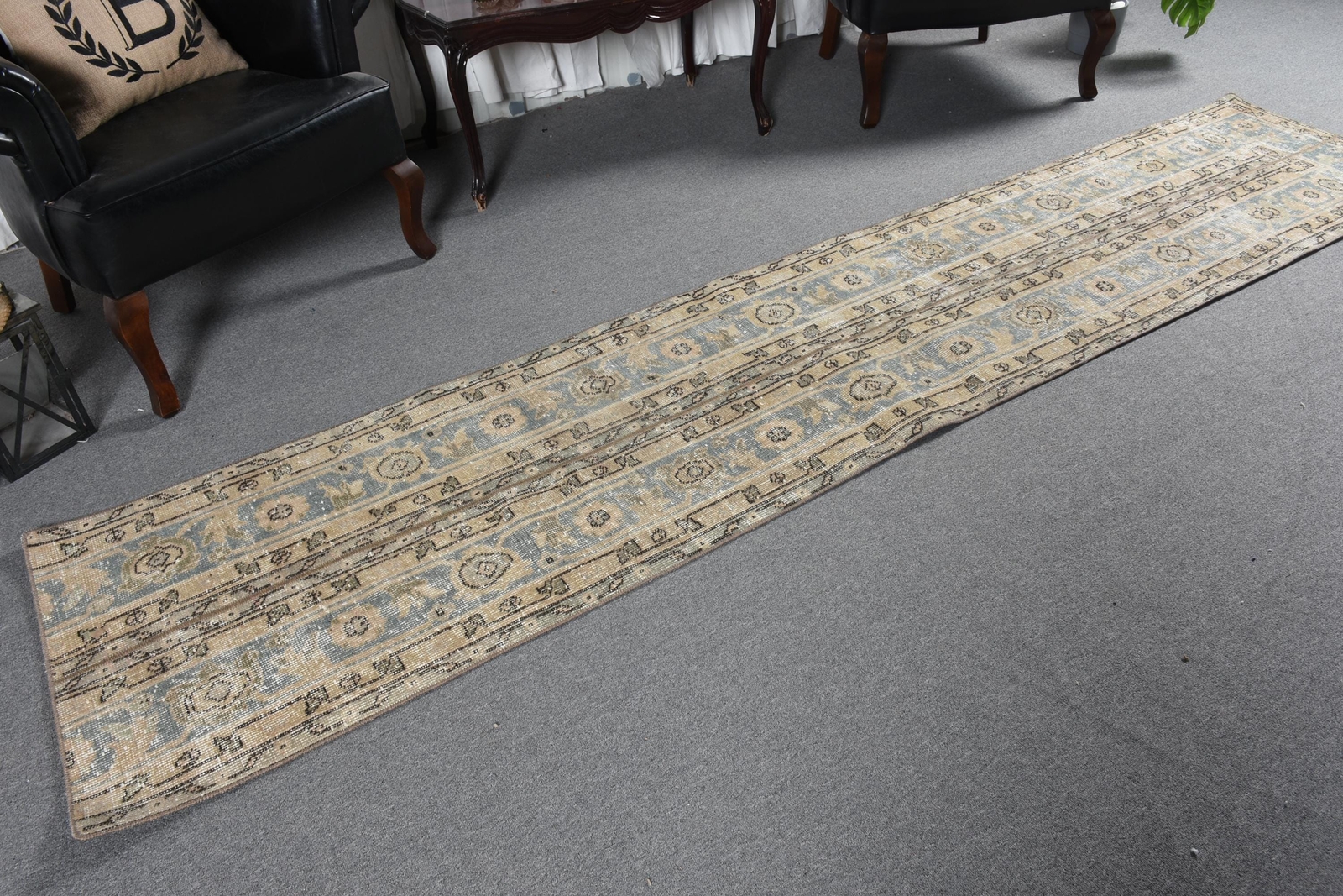 2.1x10.3 ft Runner Rug, Kitchen Rug, Neutral Rugs, Vintage Rug, Turkish Rugs