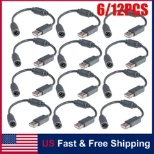 6/12pc USB Breakaway Dongle Cable Cord Adapter For Xbox 360 PC Wired Controller