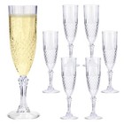 24 x Crystal Effect Champagne Glasses Picnic Party Outdoor Camping Drink Glasses