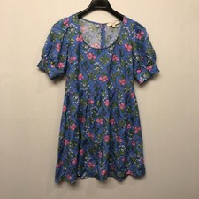 Ann Taylor Loft Women Short Sleeve Dress Size 0 Floral Linen Blend B320 -18