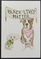 Dogs Black Lives Matter by Wallace May Art Postcard New Unposted Unused