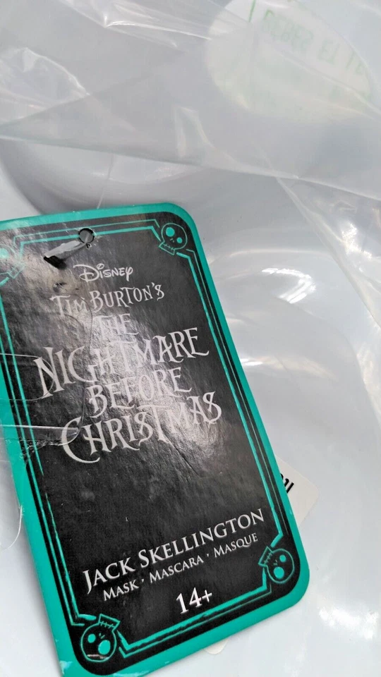 The Nightmare Before Christmas Jack Skellington Child Halloween Mask Costume NEW - Image 2 of 2