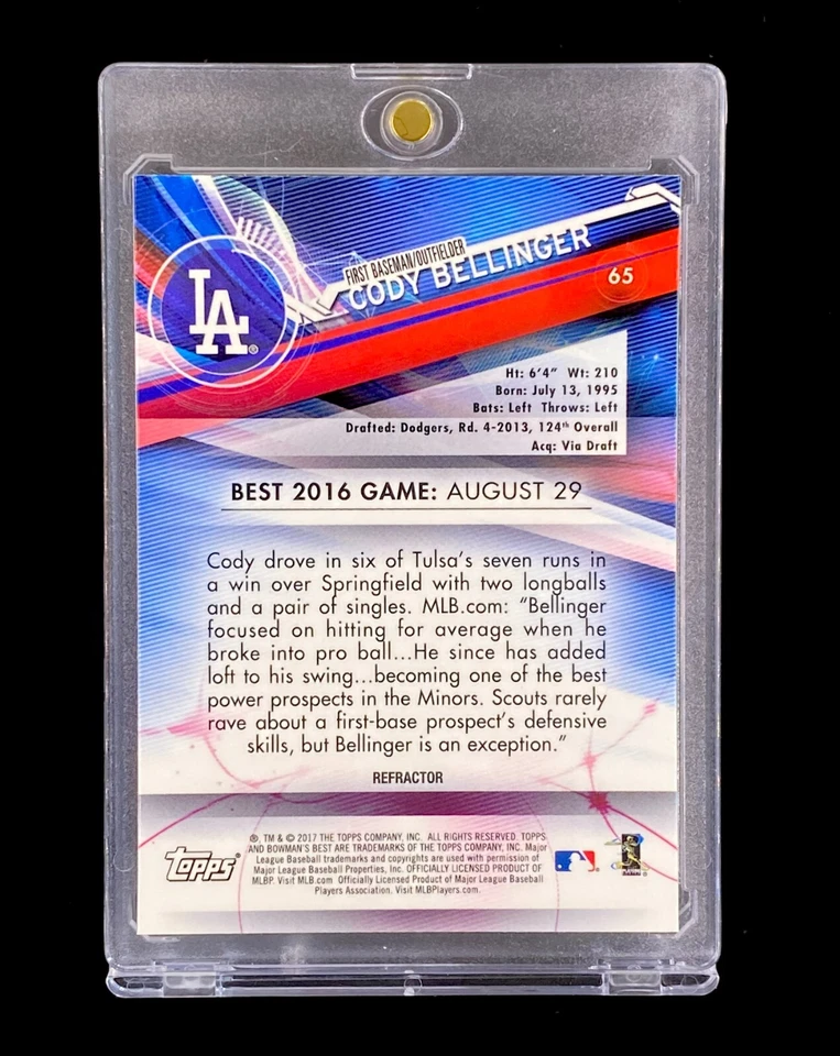 CODY BELLINGER ROOKIE HOLO REFRACTOR SILVER Parallel SP Insert Chrome - YANKEES - Image 3 of 4